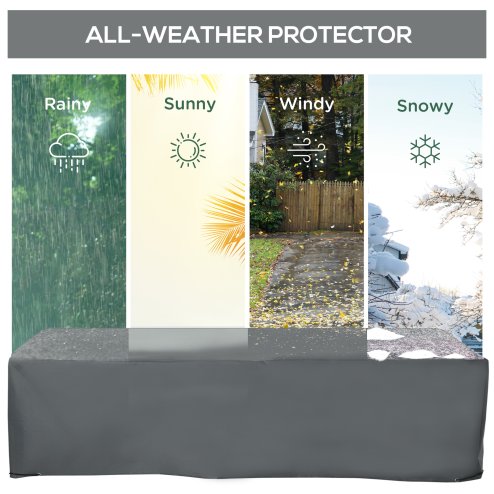 Outsunny 600D Oxford Outdoor Garden Furniture Sofa Set Cover, Waterproof Anti-UV Rattan Sun Lounger Protection Protector Cover, 200L x 73W x 35Hcm, Grey
