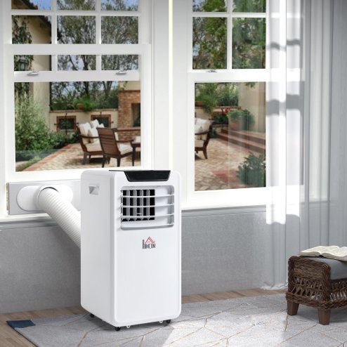 HOMCOM 10000 BTU Air Conditioning Unit, 3-in-1 Portable Air Conditioner, Dehumidifier, Cooling Fan with Remote Control, LED Display, 2 Speeds, 24H Timer, Window Venting Kit, 30m²