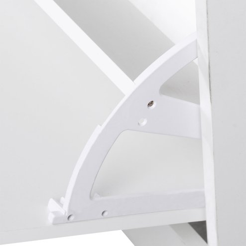 HOMCOM 2PC Shoes Storage Chest Cloths Rack Unit w/Mirror Multiple Shelves Large Storage Capacity Shoes Cabinet 6 Hooks Cloth Rack