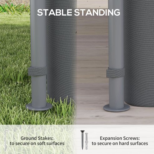 Outsunny 3 x 3 m Garden Gazebo, Double Roof Metal Gazebo with Curtains and Solar-Powered LED Lights, Outdoor Canopy Shelter for Patio, Deck, Dark Grey