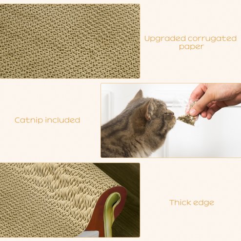 PawHut Cat Scratching Board, Cardboard Cat Scratcher Lounge Sofa with Catnip, 58 x 29.5 x 29cm