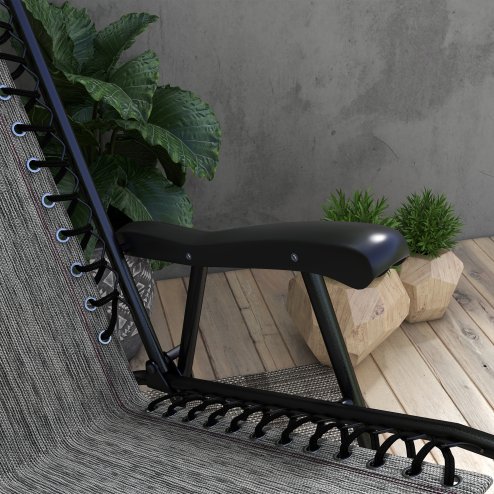 Outsunny Garden Rocking Chair Folding Outdoor Adjustable Rocker Zero-Gravity Seat with Headrest Camping Fishing Patio Deck, 95 x 64 x 106 cm - Grey