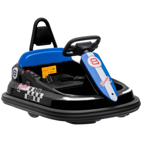 HOMCOM Kids Bumper Car 360° Rotation Spin Waltzer Car 6V Electric Ride On Car with Bumper Protector, 2 Speeds, Music, Lights for 18-48 Months - Black Image