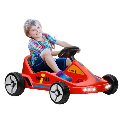 AIYAPLAY Electric Go Kart, 6V Battery Powered Kids Go Kart with Music, Light, Horn, Kids, Ride on Car for 3-5 Years, Red Image