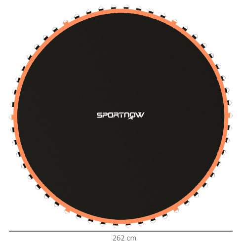 SPORTNOW Trampoline Replacement Mat with Eight Rows of Stitching, Spring Pull Tool, 54 V-Hooks, for 10ft Trampoline, Using 14cm Springs, Trampoline Jumping Mat, Orange