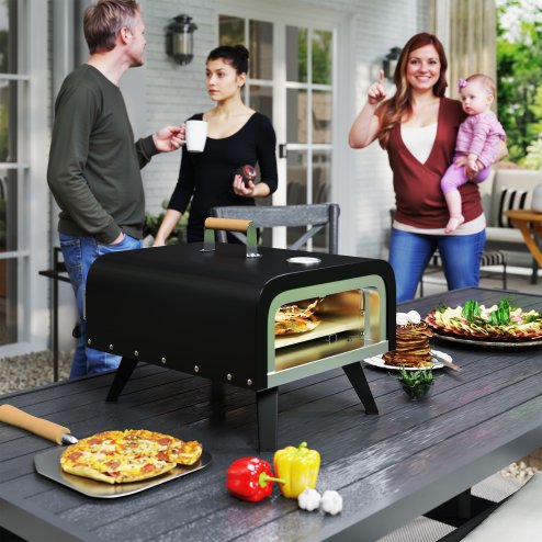 Outsunny Outdoor Tabletop Gas Pizza Oven with 12