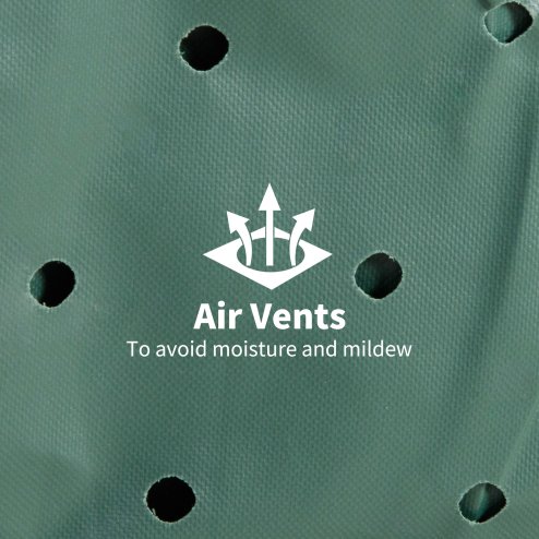 Outsunny Garden Patio Large Furniture Set Round Cover 600D Oxford Waterproof, ??193 x 80H cm, Green