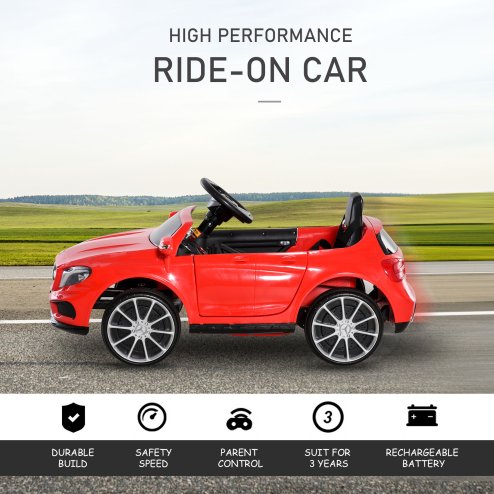 HOMCOM Mercedes Benz GLA Licensed 6V Kids Electric Ride On Car Toy with Remote Control Music Headlight for 3 Years Old Red