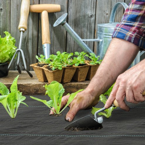 Outsunny 2m x 90m Weed Control Membrane, Heavy Duty Weed Control Barrier Fabric, 90gsm Ground Cover for Patios, Garden, Flower beds, Landscaping