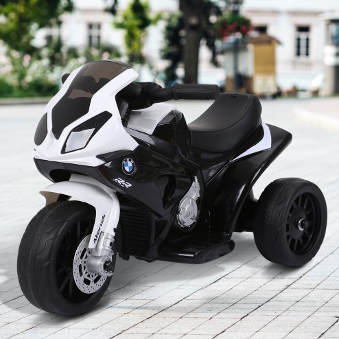 HOMCOM BMW S1000RR Licensed 6V Kids Electric Motorbike 3 Wheel Ride on Motorcycle w/ Headlights Music for 18-36 Months Black