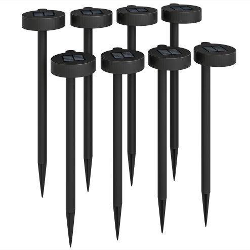 Outsunny Solar Lights Outdoor Garden Stake 8 Pack Pathway Lighting, Solar Stake Lights with Auto On/Off LED, IP44 Waterproof Plastic Outdoor Garden Lighting for Path, Patio and Landscape
