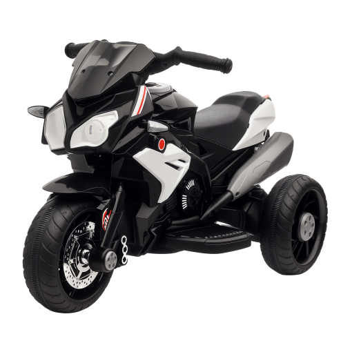 HOMCOM Kids 6V Electric Ride On Motorcycle Electric Motorbike w/ Lights Music Horn 3 Wheel Outdoor Play Toy for 3-5 Years Black Image