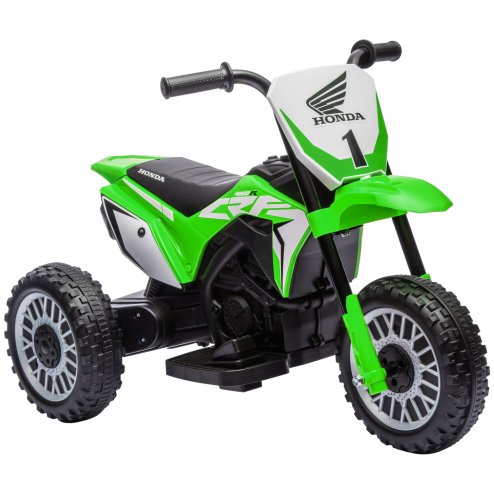 HOMCOM Honda Licensed 6V Kids Electric Motorbike, Three Wheel Ride On Motorcycle Car with Horn, Sound, for Ages 18-36 Months - Green Image