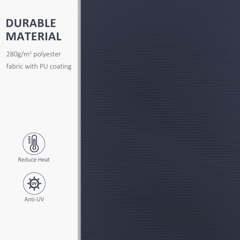 Outsunny 4 x 3(m) Garden Patio Manual Awning Canopy Aluminium Sun Shade Shelter Retractable for Backyard, Blue and White