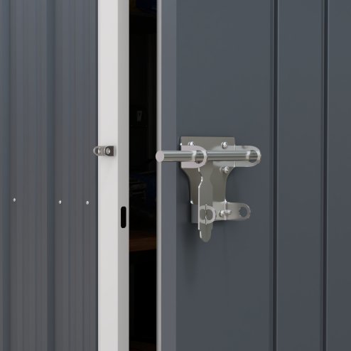 Outsunny 7 x 6 ft Garden Shed, Metal Shed with Single Door, Window and Air Vents, Galvanised Outdoor Lockable Tool Storage House, Dark Grey