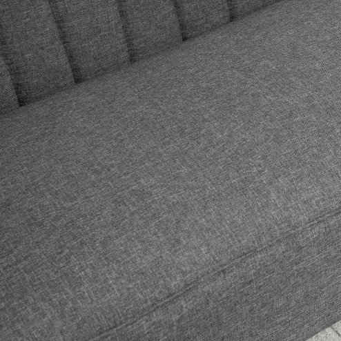 HOMCOM Modern Double Seat Sofa Loveseat Couch 2 Seater Compact Sofa Padded Linen Wood Leg 