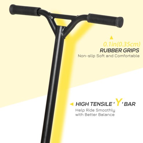 HOMCOM Stunt Scooter, 360 Entry Level Tricks Scooter w/ Lightweight Aluminium Deck and ABEC 7 Bearing, For Age 14+ Beginners, Gold Tone