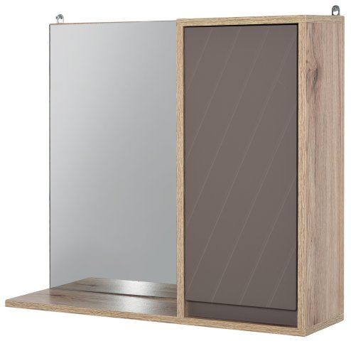 HOMCOM Bathroom Mirror Cabinet, Wall-Mounted Bathroom Cabinet with Mirror and Adjustable Inner Shelf,  57L x 14.2W x49.2H cm