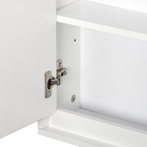 HOMCOM Bathroom Mirror Cabinet Wall Mounted Storage Shelf Bathroom Cupboard Double Door