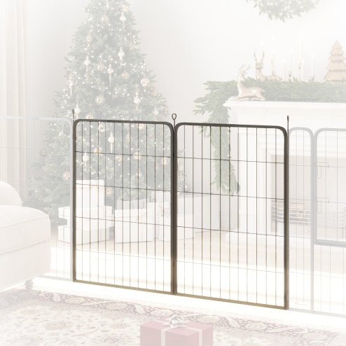 PawHut Dog Pen, 2 Panel Puppy Pen, Portable, Detachable, For Large Dogs, 100cm Tall, Black