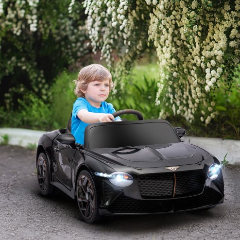 HOMCOM Bentley Bacalar Licensed, 12V Kids' Electric Ride-On with Remote Control, Battery Powered Electric Car for Kids with Suspension Wheels, Horn, Lights, for Ages 3-5 Years - Black
