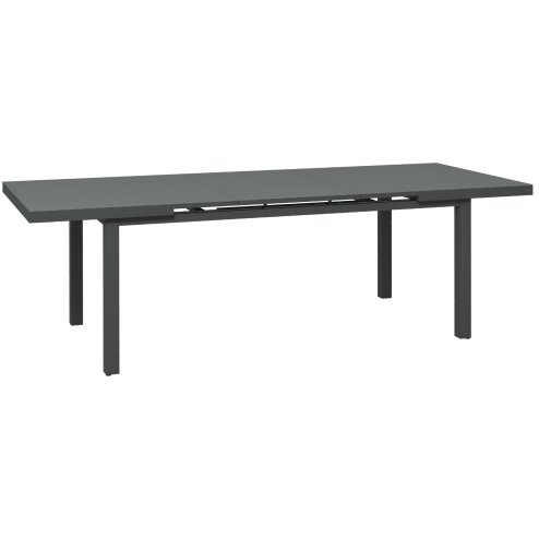Outsunny 246 cm Extending Garden Table, Rectangle Outdoor Dining Table for 6-8, Aluminium Frame for Patio, Balcony - Charcoal Grey