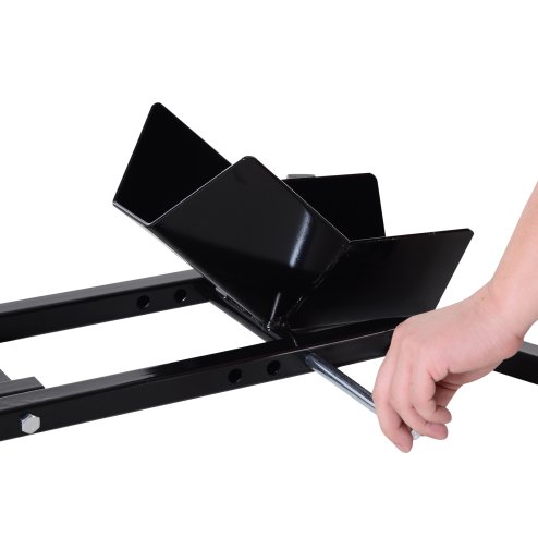 HOMCOM Metal Motorcycle Motorbike Wheel Chock Locking Stand System 17,19,21/43,48,51 Cm Front Wheels Steel Adjustable Fixing Tyre Holder Support