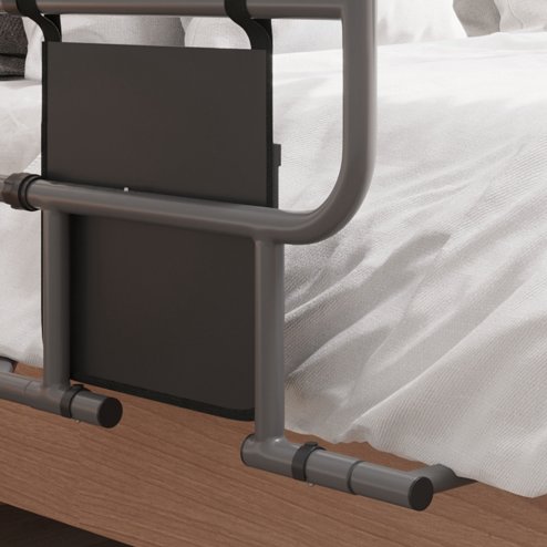 HOMCOM Large Safety Bed Rail for Elderly Adults, Heavy Duty Folding Bed Assist Rail with Storage Pocket for Disabled, Pregnant, Black