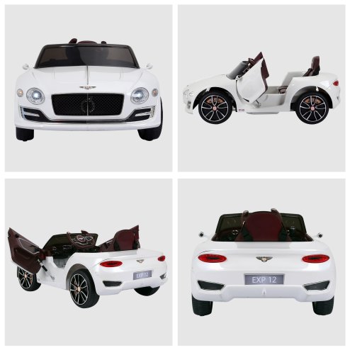 HOMCOM Bentley GT Licensed 12V Electric Car for Kids, Kid's Electric Ride on with Remote Control, Ride on Car with LED Lights, Music, for 3-5 Years, White
