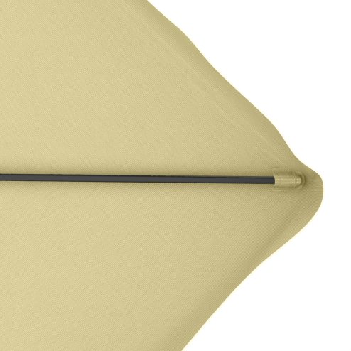 Outsunny 2.5m Cantilever Parasol with Easy Lever, Square Double Top Garden Parasol Umbrella with Ruffles and Cross Base, Overhanging Outdoor Sun Shades, Beige