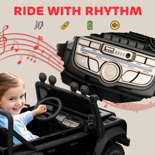 AIYAPLAY Land Rover Licensed Electric Car for Kids, 12V Battery-Powered Kids Ride On Car with Remote Control, Music, Horn, Suspension Wheels, LED Lights, Off-Road Toy for 3-5 Years Old, Black