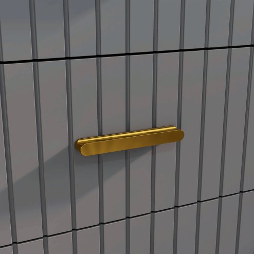 HOMCOM Bedroom Chest of Drawers, Modern 4-Drawer Dresser, Storage Drawer Unit with Aluminium Legs, Dark Grey