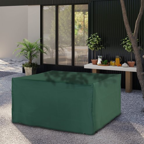 Outsunny Outdoor Garden Furniture Cover Waterproof, Anti-UV 600D Heavy Duty Oxford Fabric Patio Furniture Cover for Rectangular Sofa Table Set, 135 x 135 x 75 cm