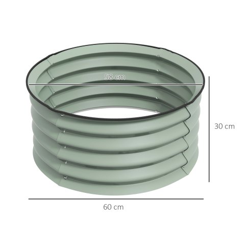 Outsunny Steel Raised Beds for Garden Set of 2, Outdoor Elevated Planter Box with Safety Edging, Easy-to-assemble Stock Tank for Growing Flowers, Herbs and Vegetables, Green