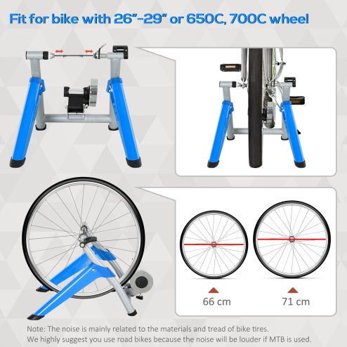 HOMCOM Indoor Bike Trainer, Foldable Turbo Trainer Bike Stand with 8 Level Magnetic Resistance, for 650C, 700C or 26