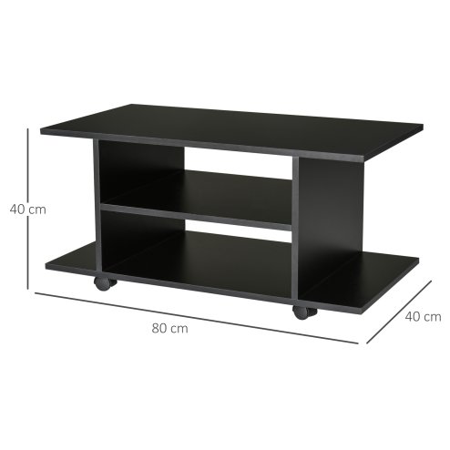 HOMCOM Modern TV Cabinet Stand Storage Shelves Table Mobile Bedroom Furniture Bookshelf Bookcase 