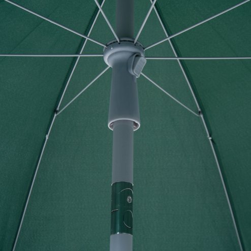 Outsunny 2.2m Beach Umbrella, Portable Parasol with Tilting Function, Outdoor Sunshade Shelter with 8 Ribs for Garden, Pool and Patio, Green