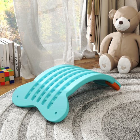 AIYAPLAY Balance Board Kids, Wobble Board Kids Seesaw Rock, Toddler Curved Balance Board for Balance Training & Sensory Play, Light Blue