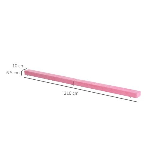 HOMCOM 2.1M 7FT Gymnastics Folding Balance Beam Home Gym Training Exercise Sports - Pink