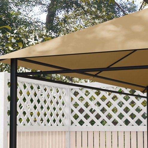 Outsunny 3 x 4m Gazebo Canopy Replacement Covers, Garden Gazebo Roof Replacement with Vents and Drain Holes, TOP COVER ONLY