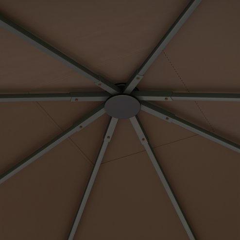 Outsunny 3 x 3(m) Gazebo Canopy Replacement Cover, Garden Gazebo Roof Replacement with Drain Holes, Water-resistant Plastic Coating, 370g/㎡, UPF30+, TOP COVER ONLY