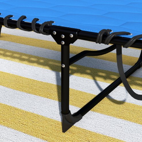 Outsunny Foldable Sun Lounger Set with 5-level Reclining Back, Outdoor Tanning Chairs Sun Loungers with Build-in Padded Seat, Side Pocket, Headrest for Beach, Patio, Blue