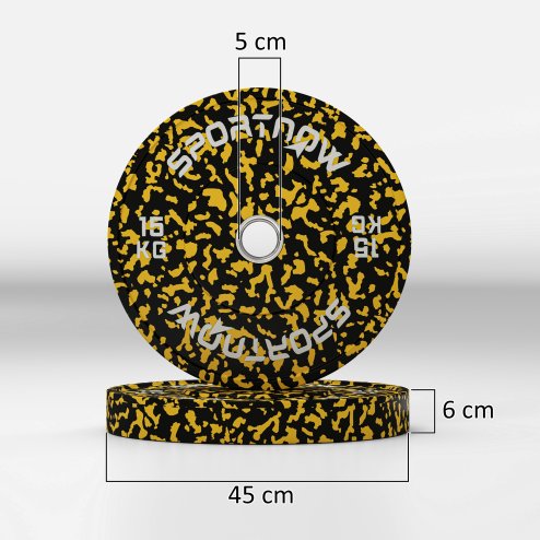 SPORTNOW Olympic Weight Plates Set, Solid Rubber Bumper Plates Weights Discs with 2