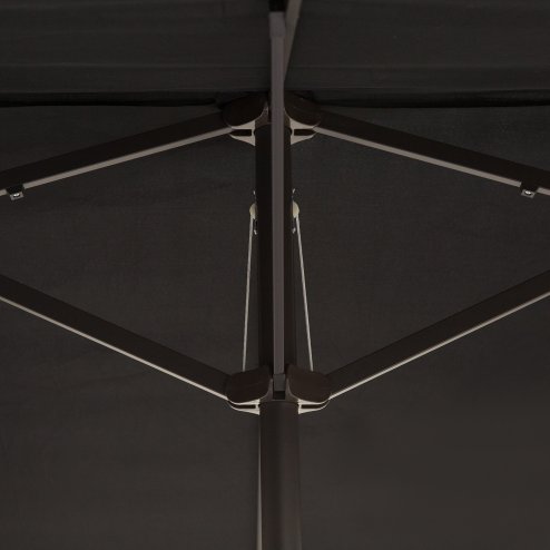 Outsunny 4.6m Garden Parasol Double-Sided Sun Umbrella Patio Market Canopy Shade Outdoor Black - NO BASE