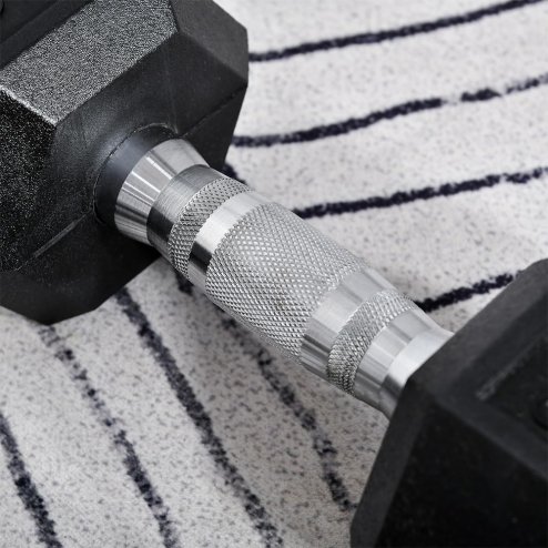 HOMCOM Rubber Dumbbell Sports Hex Weights Sets Home Gym Fitness Hexagonal Dumbbells Kit Weight Lifting Exercise (2 x 10kg)