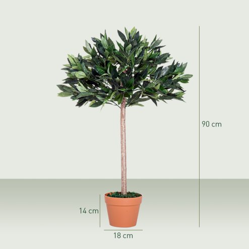 Outsunny 3ft Artificial Olive Tree Indoor Plant Greenery for Home Office Potted in An Orange Pot