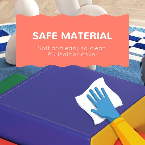 HOMCOM Baby Soft Play Set, 4 Piece Soft Play Equipment for Toddlers 12-36 Months, Climb and Crawl Foam Play, Kids Activity Play Toy, Red