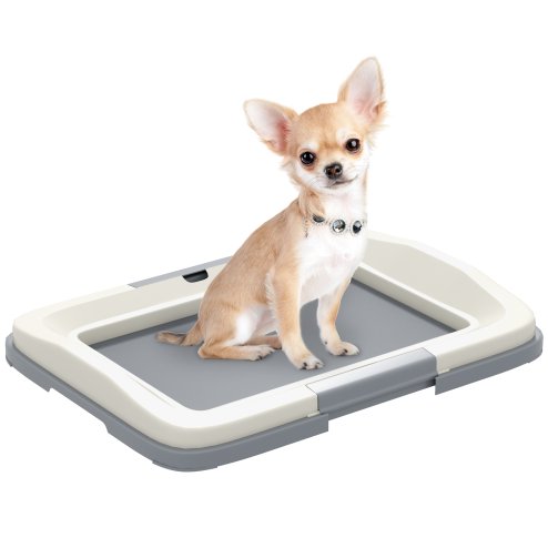 PawHut Dog Toilet Tray, Dog Litter Pee Pad Tray for Training Dogs, Dog Potty Tray Puppy Tray Pad Holder for Indoor, Balcony, Outdoor, 47 x 34 x 6cm