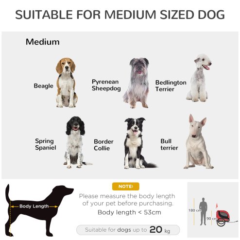 PawHut Steel Dog Bike Trailer Pet Cart Carrier for Bicycle Kit Water Resistant with Hitch Coupler Travel Red and Black