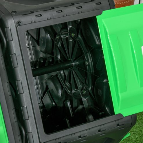 Outsunny Dual Chamber Garden Compost Bin, 130L Rotating Composter, Compost Maker with Ventilation Openings and Steel Legs, Green and Black